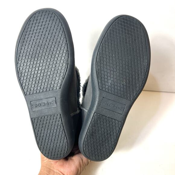 Sketchers SKCH+3 Hidden Wedge Gray Suede Womens Sz 7 Shoes Ankle Bootie Faux Fur - Picture 9 of 11